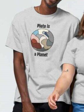 Redbubble Pluto is a Planet gray t-shirt